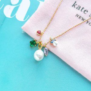 NWT Gold Little Gem Charm Pendant Necklace